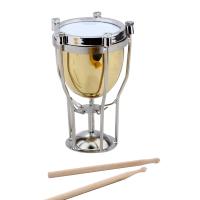 Miniature Timpani with Case Mini Percussion Musical Instrument Mini Timpani Miniature Dollhouse Model Ornament Toy