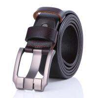 Men Belt ใหม่ผู้ชาย3.8ซม.Leisureหนังแท้แบบย้อนยุคเข็มขัดชายWasitbandกางเกงยีนส์Pinหัวเข็มขัดสำหรับชาย105-125ซม.