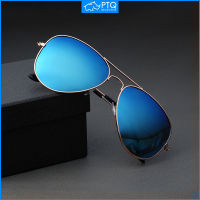 PTQSunglasses ผู้ชายและผู้หญิงใหม่ฟิล์มสีสะท้อนแสงแว่นกันแดดแฟชั่นกรอบใหญ่