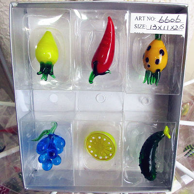 Factory wholesale! Mini lovely vegetables fruit Murano glass Figurine Home Garden decoration ornaments