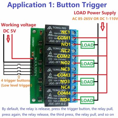 【Worth-Buy】 4ch 5V Flip-Flop สลักตัวเอง Bistable สวิตช์อิเล็กทรอนิกส์ชีพจรต่ำทริกเกอร์ปุ่มบอร์ดการควบคุม Mcu