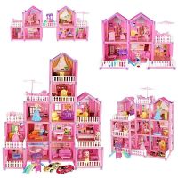 DIY House Toys Princess Dollhouse Villa Collocation Home Furniture Puzzle Kit Family Set For Kids Children Girls Gift