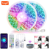 Tuya Smart LED Strip 12V 5050 RGB Flexible Tape Dimmable IR RemoteBluetoothWifi Control Room Lamps Decoration for Alexa