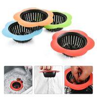 Anti-Blocking Flower Silicone Kitchen Sink Strainer Bathroom Shower Drain Sink Drains Cover Sink Colander Sewer Hair Filter Dishracks Sink accessories