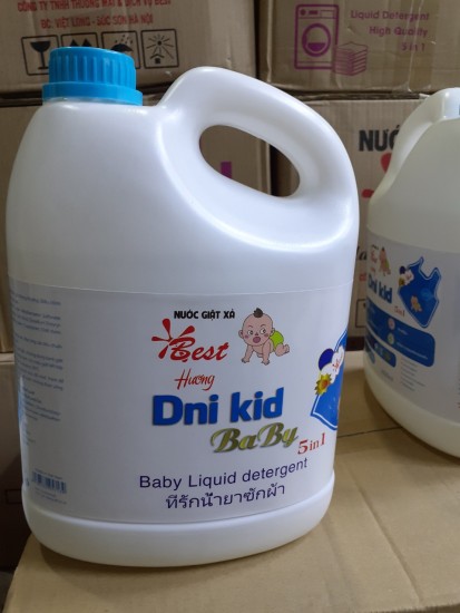 Combo 2 can nước giặt xả dni-kid trẻ em 3600ml chai-là mềm vải-diệt khuẩn - ảnh sản phẩm 3