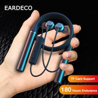 หูฟัง EARDECO หูฟังไร้สายหูฟังบลูทูธเบสพร้อมไมโครโฟนสเตอริโอหูฟังคล้องคอแบบสปอร์ตใช้งานได้นาน180ชั่วโมง