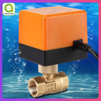 【ลดล้างสต๊อก】1/2 Electric Ball Valve AC 220V ทองเหลืองซึ่งมีเครื่องยนต์แข่งรถไฟฟ้าวาล์ว 2 WAY 3-Wire 1.6Mpa ด้าย Electric Ball Valve DN