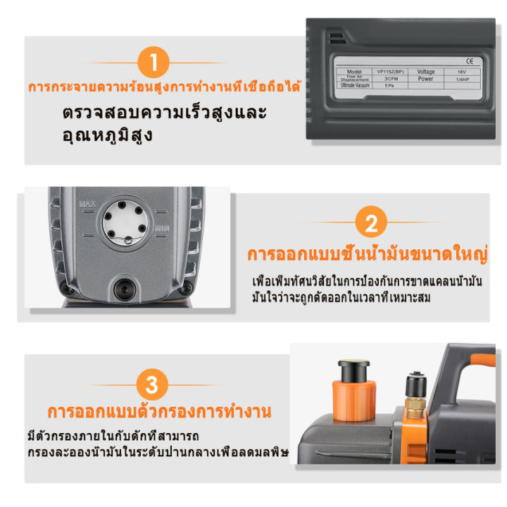 จัดส่งจากประเทศไทย-3cfm-1-4hp-dc-แบบโรตารี่ปั๊มสูญญากาศ-แบตเตอรี่ไร้สายปั๊มสูญญากาศ-ปั๊มสูญญากาศพร้อม5ah-แบตเตอรี่ลิเธียมใช้สำหรับ-air-บำรุงรักษาปรับ