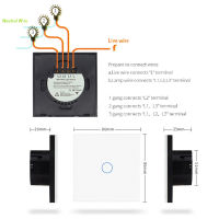 EUUS Touch Wall Switch Interruttores Crystal Tempered Glass Panel Light Switches AC100-240V White Black Gold 123 Gang Button