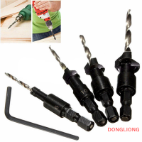 DONGLIONG ขลุ่ย5ชิ้น HSS Countersink Drill ชุดบิตไม้เครื่องมือของช่างไม้6-12 #