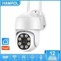 Hamrol Tuya 3MP PTZ WiFi IP Wireless Security Camera 5X Digital Zoom Smart Life Dome Outdoor CCTV Camera Connect to Cellphone