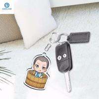 COOLCAR น่ารัก การ์ตูน เอเรน เยเกอร์ อะคริลิค อุปกรณ์ตกแต่งภายในรถยนต์ ลีวาย แอคเคอร์แมน ผ่าพิภพไททัน โจมตีพวงกุญแจไททัน ที่ใส่พวงกุญแจ พวงกุญแจ