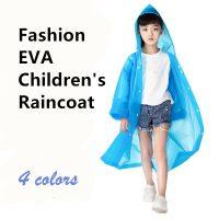 【CW】 Boy Girl Children Waterproof EVA Transparent Raincoat Kids Hat Clear Rain Coat Outdoor Rainwear 4 Colors