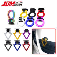 ABS Car Tow Hook Universal Dummy Trailer Hooks สติกเกอร์ตกแต่ง Racing ด้านหลังกันชนลากจูงแหวนชุด Auto อุปกรณ์เสริมภายนอก