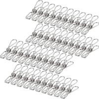 20/60/100Pcs Stainless Steel ClothesPins Laundry Hanging Clothesline Clips Clothes Pegs for Washing Line Paper Files Snacks Seal