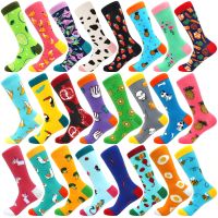 New Happy Mens Socks Women Novelty Cartoon Sock Combed Cotton Funny Men 39;s Big Size Crew Harajuku Hip Hop Thick Long Socks
