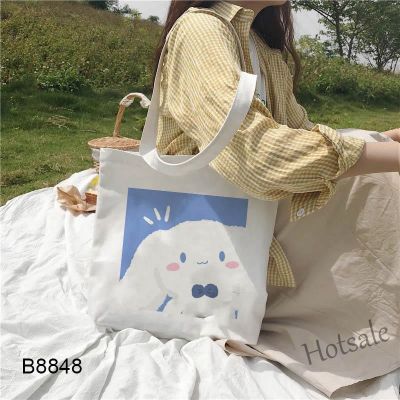【hot sale】♗﹉¤ C16 🍓Cinnamoroll Cute Canvas Tote Bag Korean Fashion Canvas Shopping Bag Tuition Bag Las Bags No Zipper