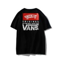 ? เสื้อยืดพรีเมี่ยมVans เสื้อยืดลําลองสําหรับผู้ชายแขนสั้นคอกลมพิมพ์ลายทรงหลวม