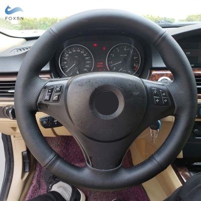 【YF】 Braid on Steering Wheel For BMW M Sport 1 3 Series M3 E90 E92 E93 E81 E82 E87 X1 E84 Car Perforated Leather Cover