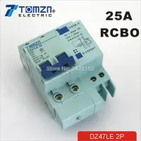 Dz47le เบรกเกอร์กระแสไฟตกค้าง2P 25a 230V ~ 50Hz/60Hz ที่มีกระแสเกินและป้องกันการรั่วซึม Rcbo