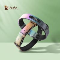 Feeko DIY Custom Dog Collar Name Personalized Strict PU Leather Medium Dog Collar Reflective For Dogs Pet Product Accessories