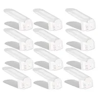 12 Packs Adjustable Shoe Slots Organizer,Shoe Racks,Shoe Holder Storage,Shoe Stacker for Girls,Ladies&amp;Family