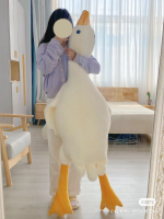 Gaint White Goose Plush ของเล่น Super Soft Goose ตุ๊กตาสัตว์ Plushie กอดหมอนเป็ดสีเหลือง Peluche ของขวัญเด็กสาว-Wefdger