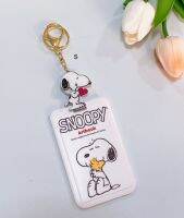 SNOOPY W ที่ใส่บัตร ที่ห้อยบัตร พร้อมที่ใส่บัตร สายห้อยดึงยืดออก โยโย่ มีก้ามปูสวยงาม SNOOPY W ขนาด 4x4x1.5 cm ที่ใส่บัตรขนาด5.5x8.5CM งานสวย BY PMY  SHOP