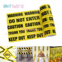 Construction Party Yellow Warning Tapes Sticker DIY Engineering Car Excavator Theme Kids Boys Birthday Party Decoration Supplies Adhesives Tape