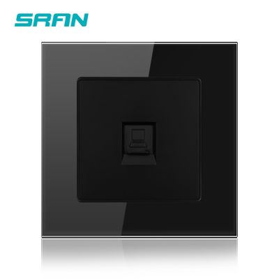 【NEW Popular】 SRAN Wall InternetCrystalPanel 86Mm X 86Mm อินเทอร์เฟซการ์ด RJ45ForNetwork สีดำ A601 030B