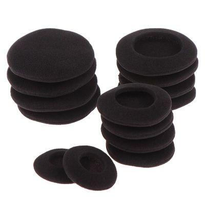 10pcs 3.5/4.5/5.5/6cm Black Foam Ear Pads Protection Thicken Sponge Replacement Cushions Covers Earphones for Headphones Wireless Earbud Cases
