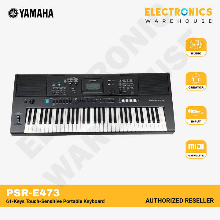 Yamaha PSRE473 61key TouchSensitive Portable Keyboard with Xtype