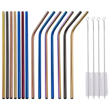 50-Pack Stainless Steel Straws,8.5Inch Reusable Drinking Metal