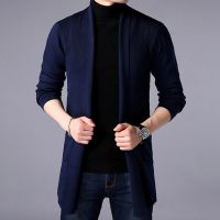 FAVOCENT Men Thin Knitted Cardigan Sweater Spring Autumn Solid Sweater Bottoming Long Sleeved Mens Slim Fit Cardigan Sweater