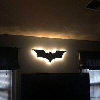 40cm Cool LED Wall Light with Wireless Remote Control and Color Change Bat Wings Shape Bedside Light Atmosphere Logo Lamp