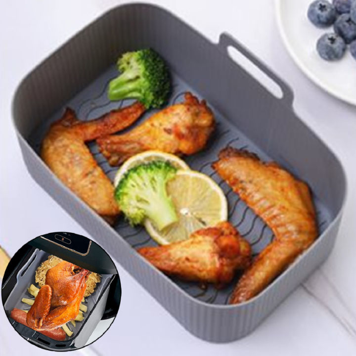 2Pcs Air Fryer Silicone Tray,Silicone Airfryer Liner Replacement Baking ...