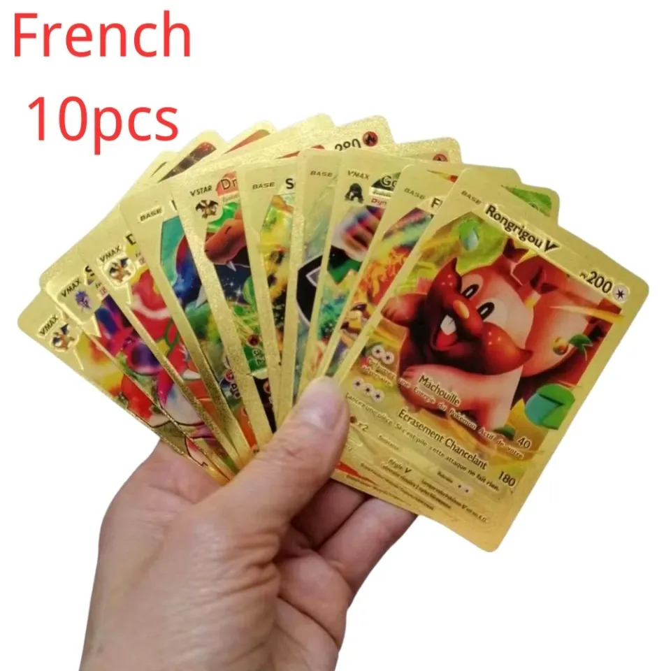 55pcs Original Pokemon Cards Pikachu English Spanish Vstar Basic Vmax Gx  Metal Gold Silver Black Game Collection Cards Toys Gift - Game Collection  Cards - AliExpress