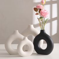 Nordic Style Flower Vase Morandi Geometric Vase Ceramic Art Crafts Bedroom Living Room Desktop Decoration Vase Decoration Home