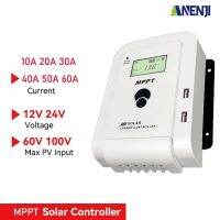 MPPT 60A 40A 20A Solar Charger Controller 12V 24V Auto Battery Solar Panel Support Lifepo4 Dual USB Max PV 60 100VDC