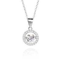 Jewelry Buffet Dancing Halo Necklace สร้อยคอ สร้อยคอจี้เพชร สร้อยคอเงินแท้925 เครื่องประดับเงินแท้ 925 (สีเงิน)