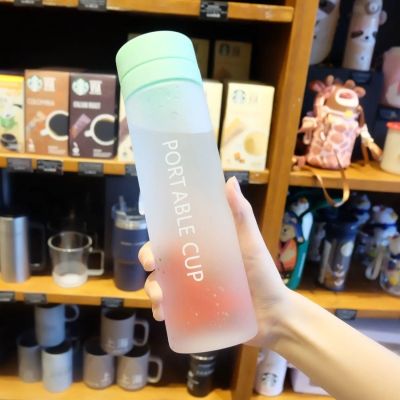 600/800ml Plastic Drinking Double Cover Tea Leak Water Bottle Portable Sport Kids Student Transparent Adult Office Worker