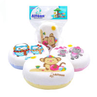 ฟองน้ำเด็ก ฟองน้ำหุ้มผ้าขนหนู ทรงรี ลายการ์ตูน ATTOON Baby Cotton Bathing Spong / 1 ชิ้น