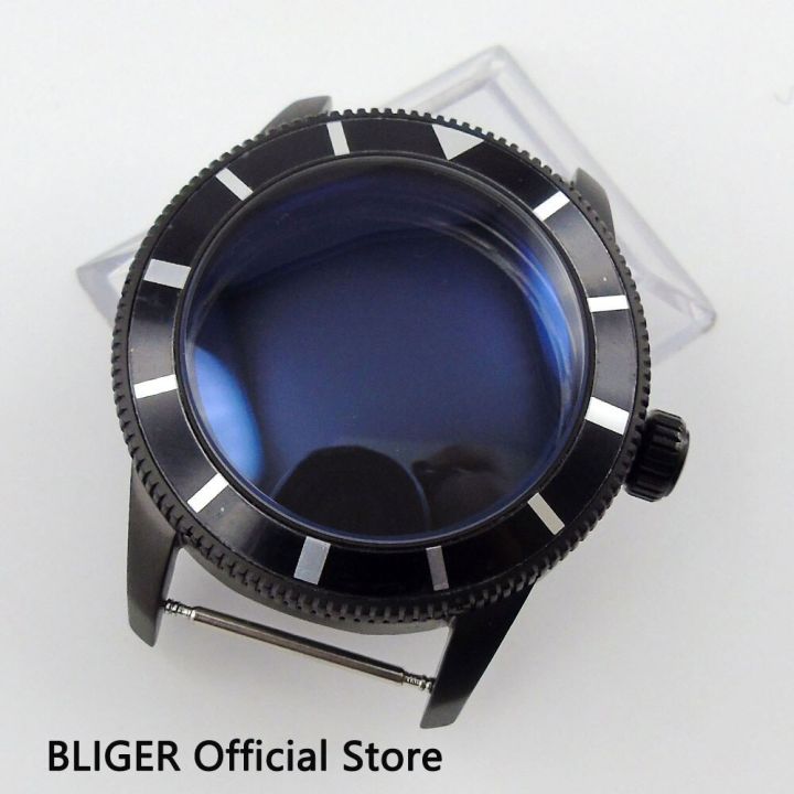 stainless-steel-46mm-bliger-watch-case-aluminum-alloy-bezel-fit-eta-2836-automatic-movement-mens-watch-case