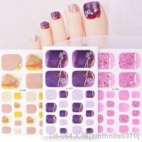 【LZ】❁♞▨  New Toe Nail Stickers Press On Full Cover Foot Nail Wraps Summer Holiday Butterfly Love Dimonds Finished Toenail Patch Tips Art