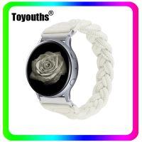 ☫₪❡ Toyouths 20mm Elastic Woven Strap for Samsung Watch 4 Band Braided Nylon Stretcy Band for Samsung Galaxy Watch 3 41mm Women Band