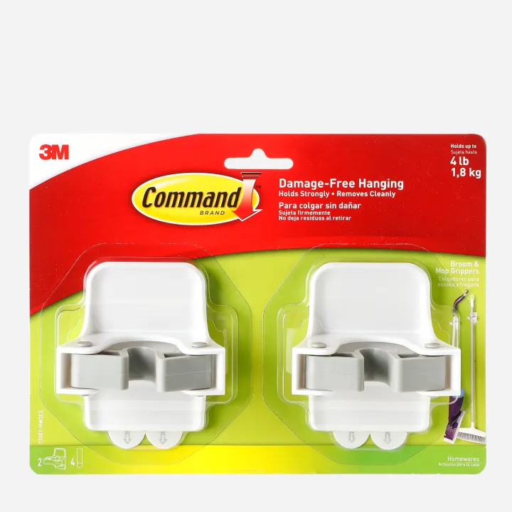 3M Command 2Pack Broom Gripper White and Gray Lazada PH