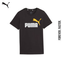 PUMA KIDS - เสื้อยืดคอกลมเด็กโต Essentials+ Two-Tone Logo Tee สีดำ - APP - 58698541