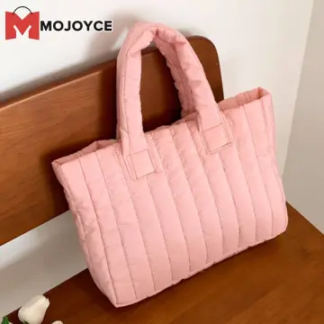 Quilted nylon clearance tote bag