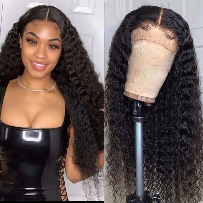 Sterly Malaysian Curly Human Hair Wig Transparent Lace Front Human Hair Wigs For Women Remy 4x1/13x1 T Part Deep Curly Lace Wig