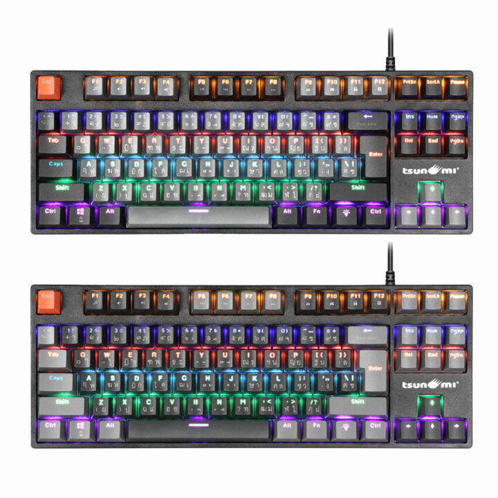 เกมมิ่งคีย์บอร์ด-tsunami-mk-04-คีย์บอร์ดgaming-แมคคานิคอล-แบบtkl-87key-คีย์แคปทูโทน